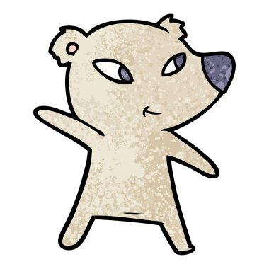 Tatlı çizgi film ayısının vektör çizimi