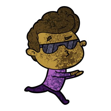 vektör çizim karikatür cool adam