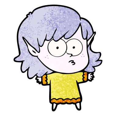 çizgi film elf kızı bakıyordu