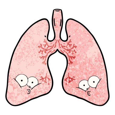 vektör çizim karikatür akciğer