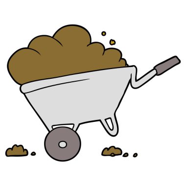 vektör çizim karikatür el arabası