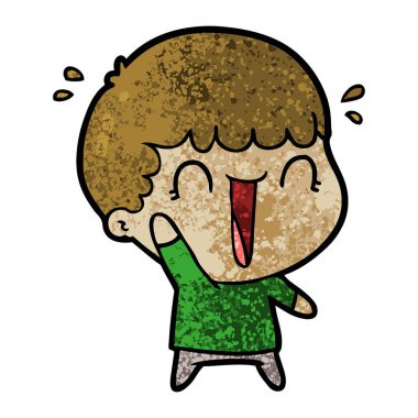 vektör çizim karikatür adam gülen