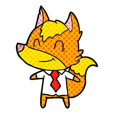 Tilki çizgi film karakteri vektör çizim