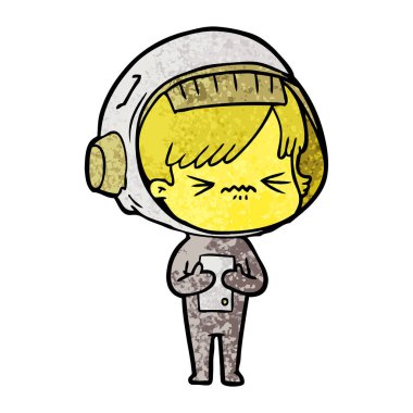 vektör çizim karikatür astronot kadın