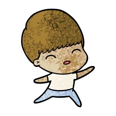 mutlu çizgi film çocuk vektör çizim