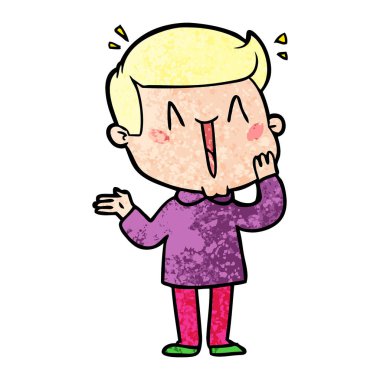 vektör çizim karikatür dostum heyecanlı