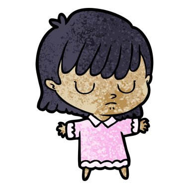 Çizgi filmdeki kadının vektör çizimi