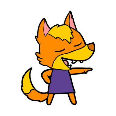 Tilki çizgi film karakteri vektör çizim