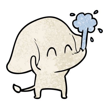 vektör çizim sevimli çizgi fil