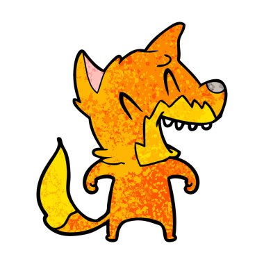 Tilki çizgi film karakteri vektör çizim