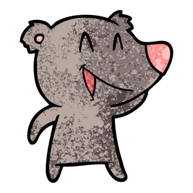 ayı karikatür gülen vektör çizim