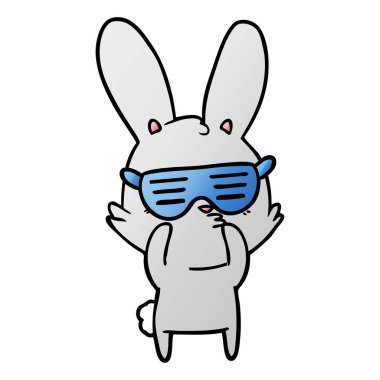 meraklı bunny çizgi vektör çizim