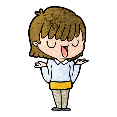 Çizgi filmdeki kadının vektör çizimi