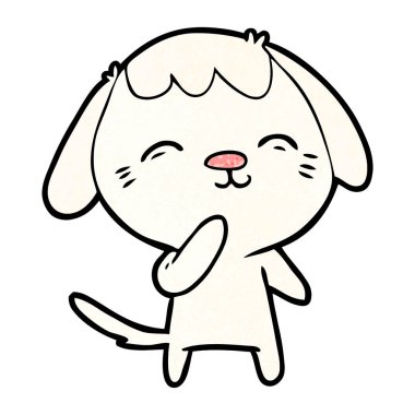 vektör çizim mutlu karikatür köpek