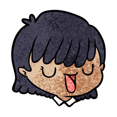 vektör çizim karikatür kadın yüzü