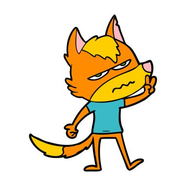 Tilki çizgi film karakteri vektör çizim