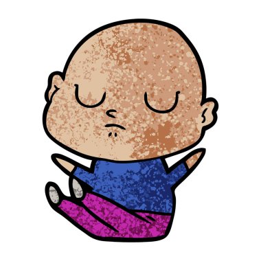 vektör çizim karikatür kel adam