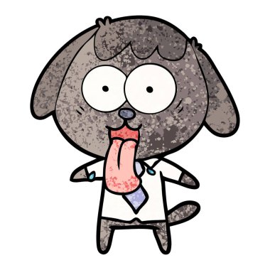 sevimli çizgi köpek Office gömlek giymiş