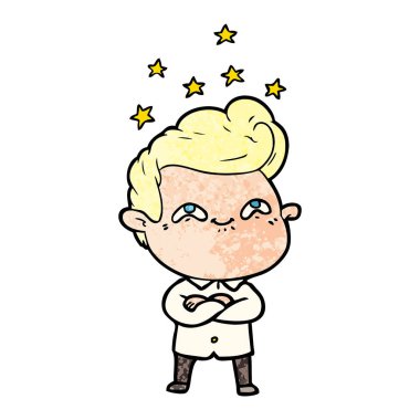 vektör çizim karikatür dostum heyecanlı