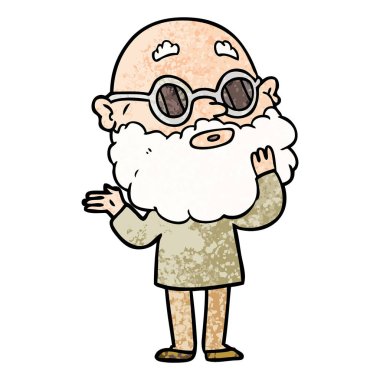 çizgi film meraklı adam sakal ve gözlük
