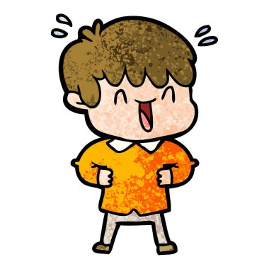 vektör çizim karikatür gülen çocuk