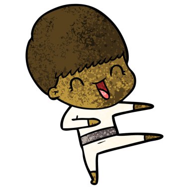 mutlu çizgi film çocuk vektör çizim