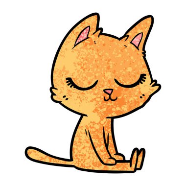 Sakin karikatür kedi vektör çizim