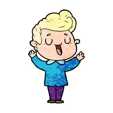 mutlu çizgi film adam vektör çizim