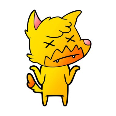 Tilki çizgi film karakteri vektör çizim