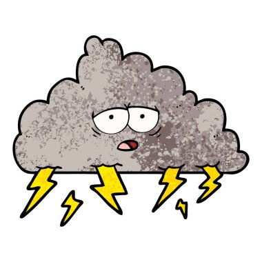 vektör çizim karikatür fırtına bulutu