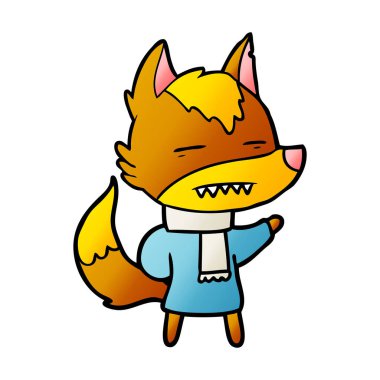 Tilki çizgi film karakteri vektör çizim