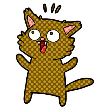 vektör çizim karikatür mutlu kedi