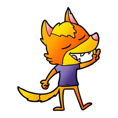 Tilki çizgi film karakteri vektör çizim