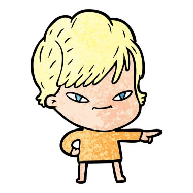 vektör çizim karikatür mutlu kadın