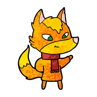 Tilki çizgi film karakteri vektör çizim