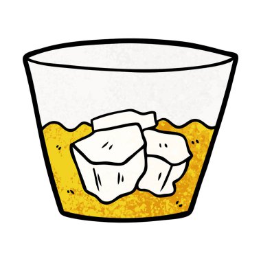 karikatür viski bardağına