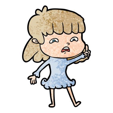 vektör çizim karikatür endişeli kadın