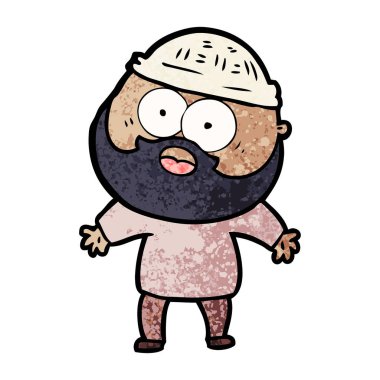 vektör çizim karikatür sakallı adam
