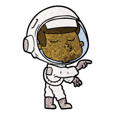 vektör çizim karikatür emin astronot
