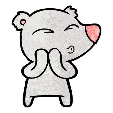 vektör çizim karikatür ayı ıslık