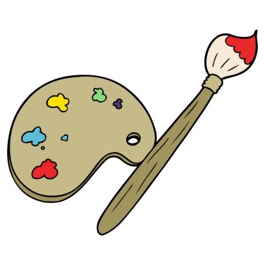 vektör çizim karikatür sanatçısı paleti