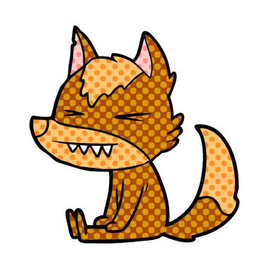 Tilki çizgi film karakteri vektör çizim