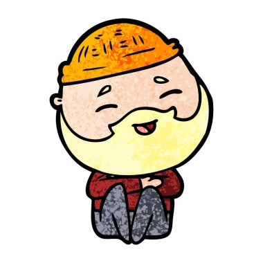 Çizgi film mutlu sakallı adam