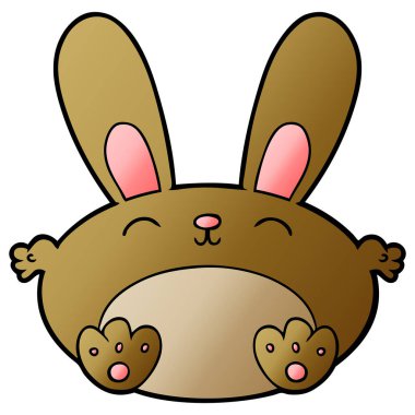 Tatlı çizgi film tavşanının vektör çizimi