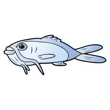 vektör çizim karikatür kedi balığı