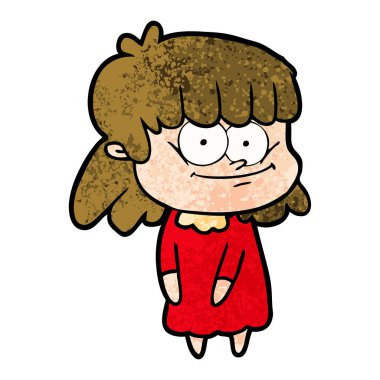 vektör çizim karikatür gülümseyen kadın