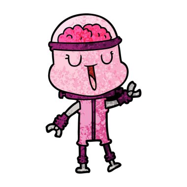 mutlu karikatür robot vektör çizim