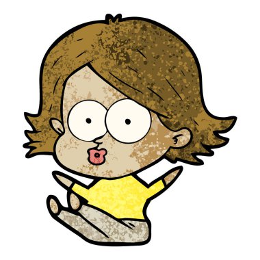 surat asmayı çizgi film kız vektör çizim