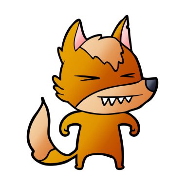 Tilki çizgi film karakteri vektör çizim