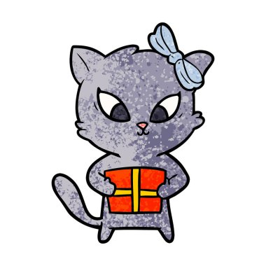 Çizgi film kedisinin vektör çizimi